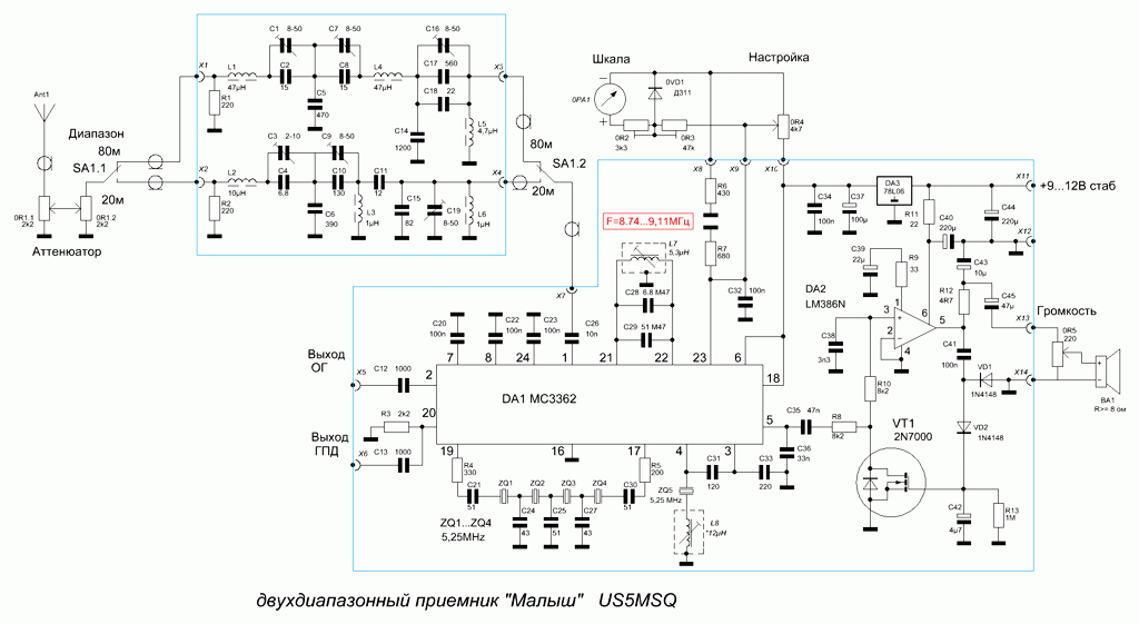 Двухдиапазонный приемник Малыш - US5MSQ