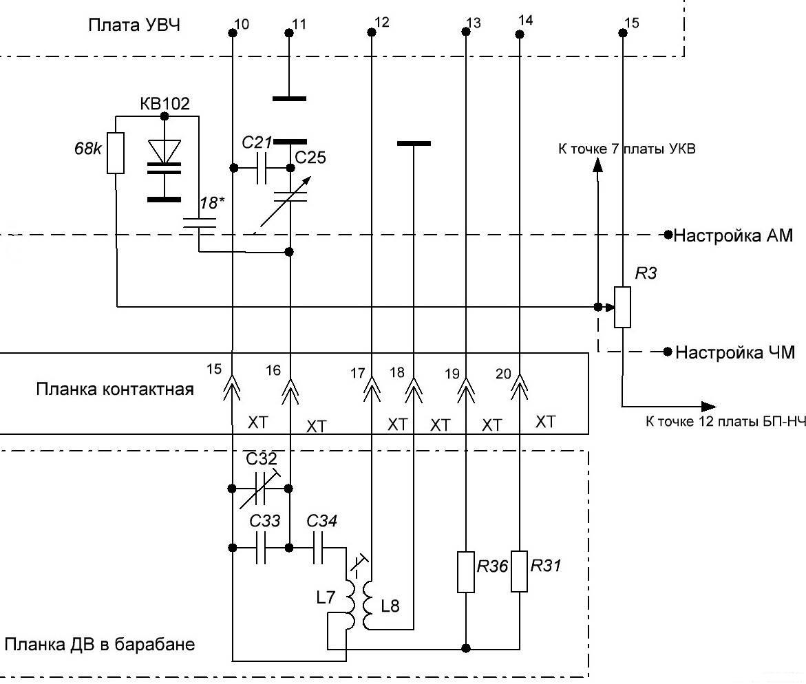 рис.7 Подключение варикапа к ГПД US5MSQ